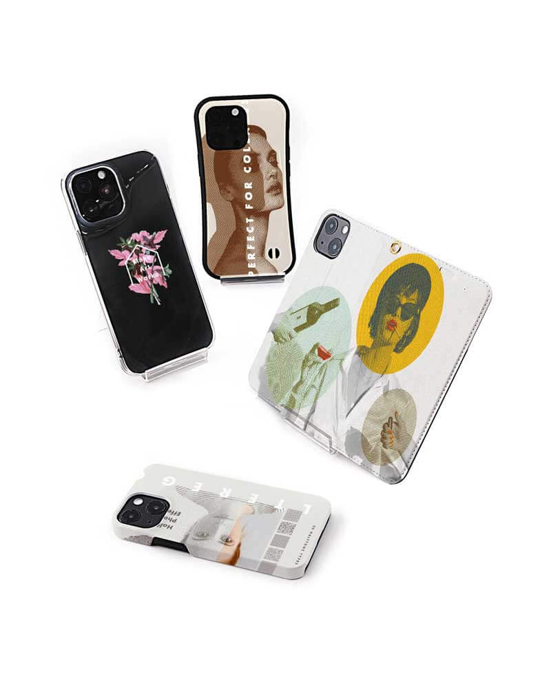 スマートフォンを持つアジア人ビジネスマン：イラスト無料