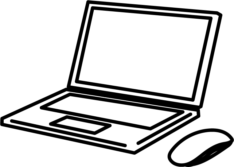 ノートパソコンの無料 フリー イラストかわいい手描きの無料素材「てがきっず」保育園・小学校・介護施設にぴったりのフリー素材イラスト