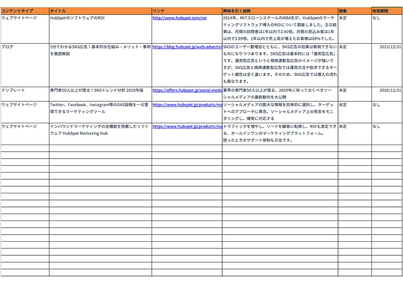 無料のコンテンツ カレンダー テンプレートと参考例Smartsheet