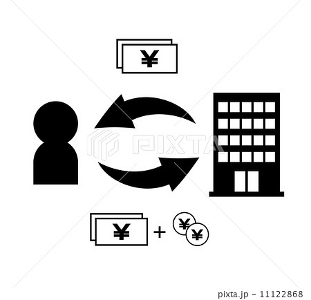 開業資金の調達をする先生 歯科素材.com 歯医者さん向け無料イラスト