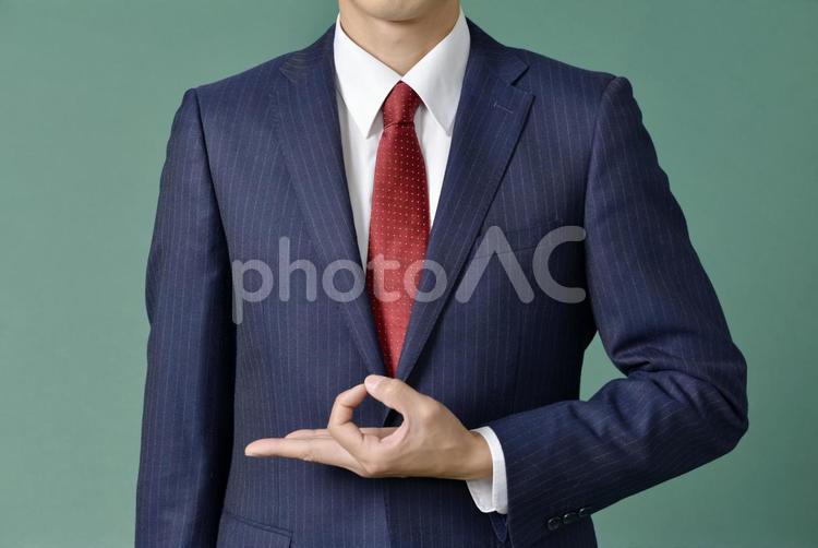 イタリアのジェスチャーをし、お金の匂いを感じ、灰色の上に喜んでポーズをとって自信を持って笑うトレンディなシャツを着た、満足して楽しい若い自信のあるビジネスマンの写真素材・画像素材Image 115103493