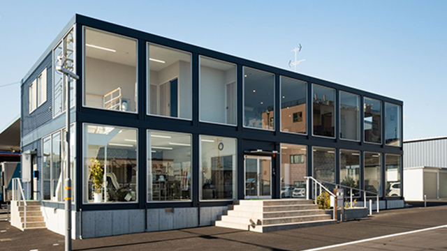 耐用20年 コンテナ事務所 プレハブ工法 25畳 ユニットハウス 手前幅10ｍ×