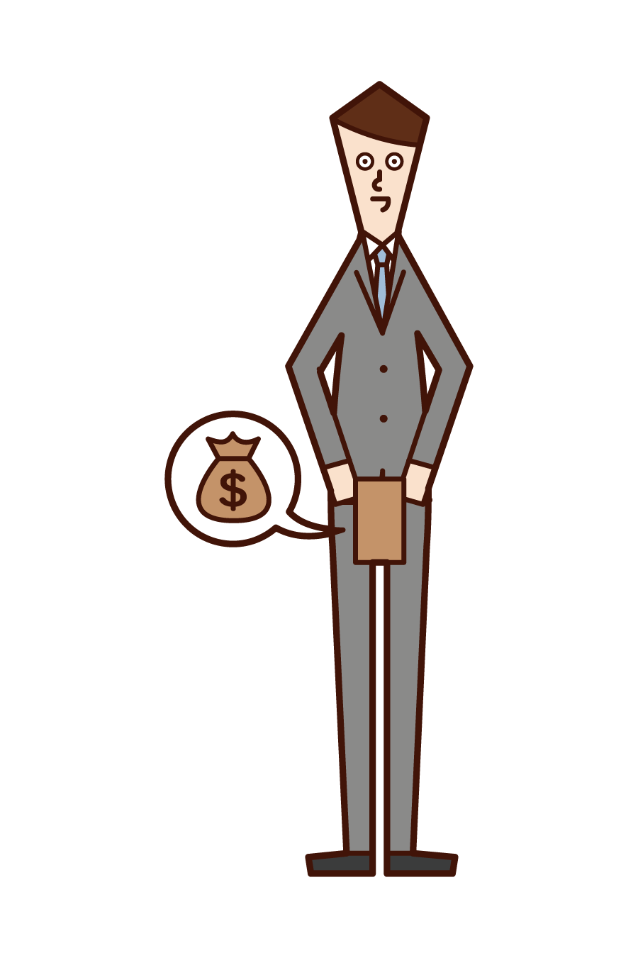 フリーイラスト給料を手に入れた若い男性パブリックドメインQ：著作権フリー画像素材集