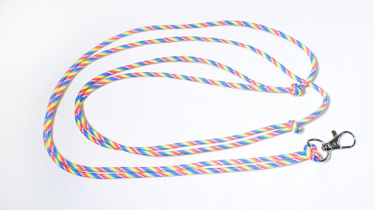 ハンドメイド パラコード スマホショルダー ピンク×グレーパラコードで作る！ スマホショルダーストラップの