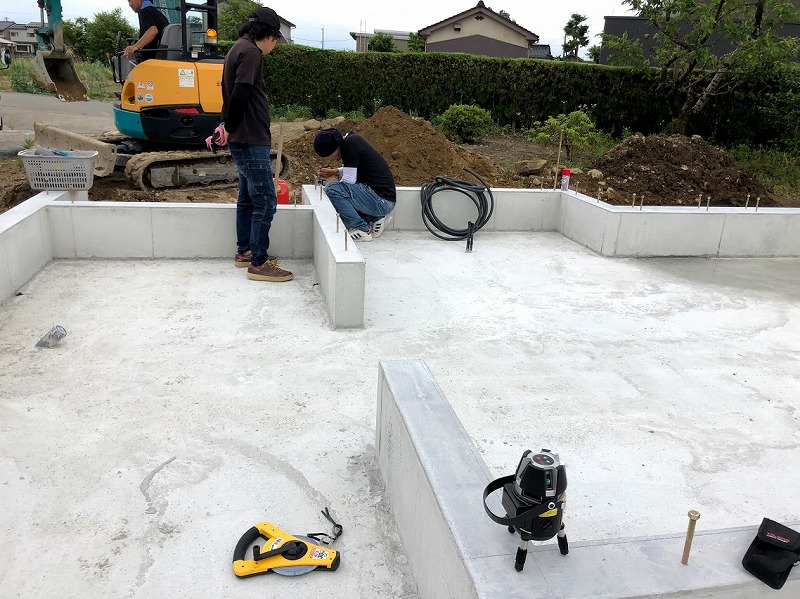 土台の墨出しは大切な作業の一つ滋賀で注文住宅なら工務店のiKKAダイコーホーム