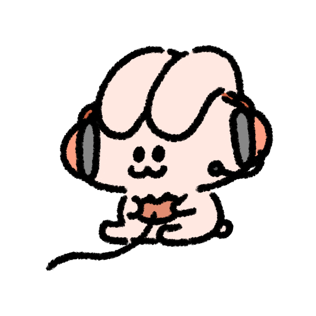 ヘッドホンで音楽を聴いているイラストかわいい無料イラスト素材