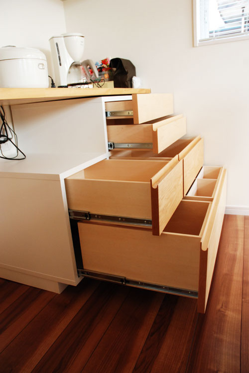 長い6ｍの造作キッチンカウンター収納 5132 - オーダーメイド家具キッチン家具工房ツリーベ