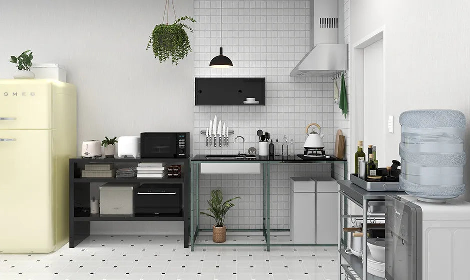 大容量なのに探しやすい！ドアポケット付きキッチンストッカー 幅75cm 通販 - ディノス