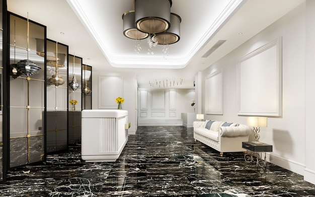 ホテル レセプション ホール 3 D イラストのインテリアの写真素材・画像素材 Image 79055818