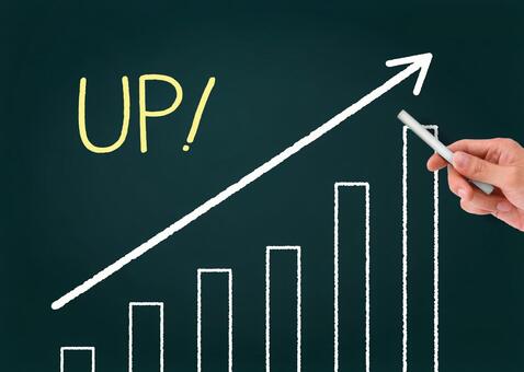 業績アップイメージの棒グラフと矢印・青イラスト - No: 23456367無料イラスト・フリー素材なら「イラストAC」