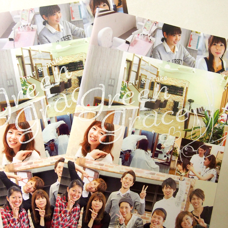 美容室AMRITA様 求人パンフレット 二つ折り彩