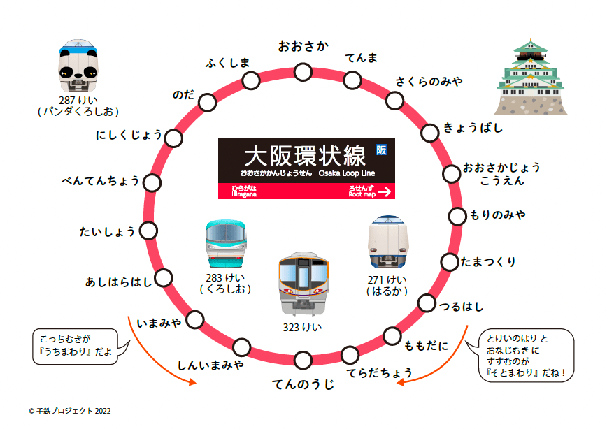 ひらがなろせんず『おおさかかんじょうせん』 8mmシール対応２９４ブログ