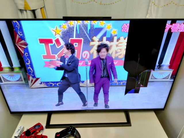 55インチテレビ 黒 液晶割れ 7000円！55インチの4Kテレビをジャンクで