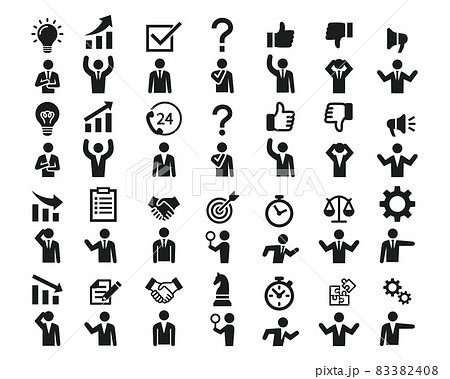 様々なビジネスシーンのピクトグラムアイコンセットのイラスト素材73141785- PIXTA