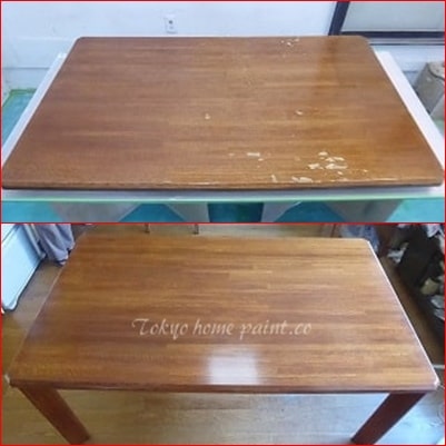 タモ材☆無垢材天然オイル塗装テーブル☆希少 さあ、オイル塗装の無垢