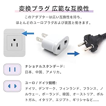 海外で電化製品を使うときは、変換プラグが必要です。電圧にも注意。Maokon Trip
