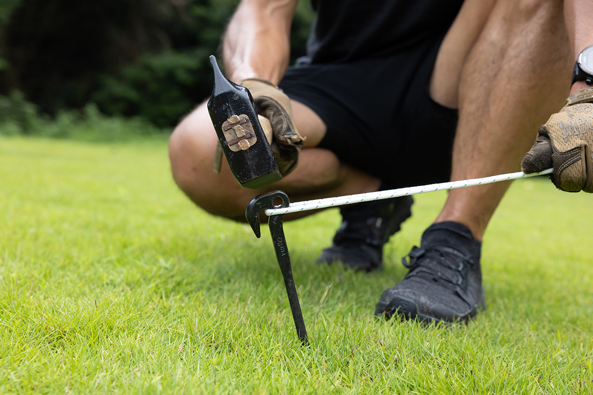 Evergreen 音丸の90年代キャンプスタイル :タープの張り綱・地面に対する角度について