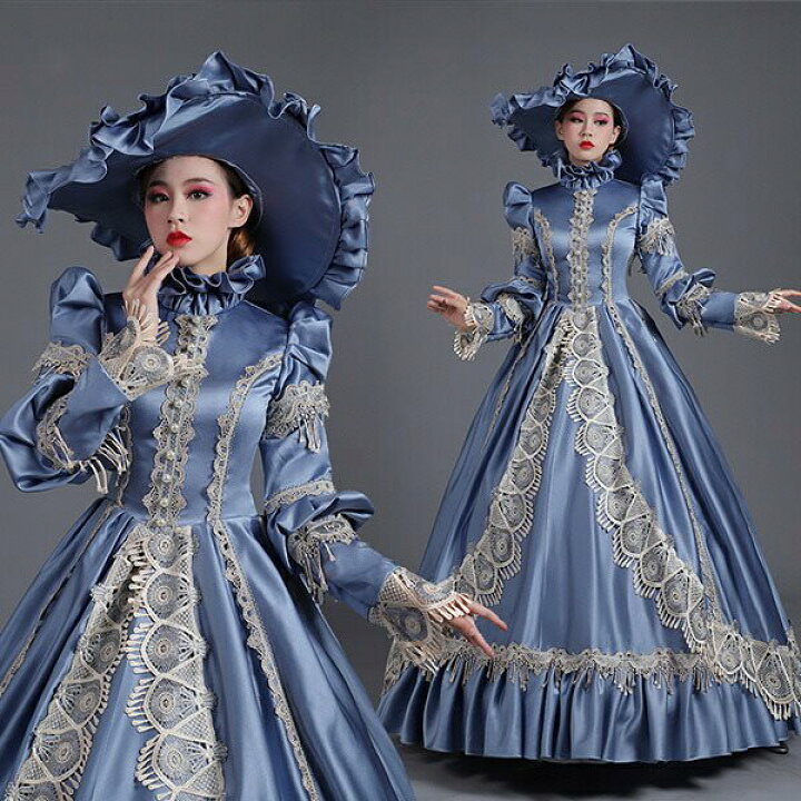 貴族 ドレス ステージ衣装 舞台 公爵夫人 貴婦人 レディース 中世貴族風 中世ヨーロッパ お姫様 お嬢様 宮廷 オペラ声楽 パーティーcosplay 演奏会 撮影 ワンピース プリンセスライン 社交ダンス ハロウィン としても最適 新劇演出 現代劇演出 結婚式 パニエd9274c0の
