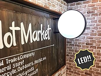 大型 丸型壁付け電灯看板 実動品 直径70cm 業務用 電飾