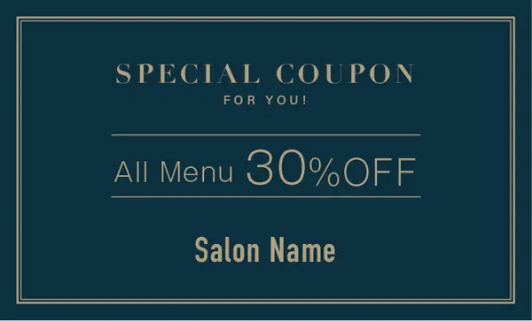 クーポン作成おしゃれ可愛い美容サロンの割引券印刷TKM005