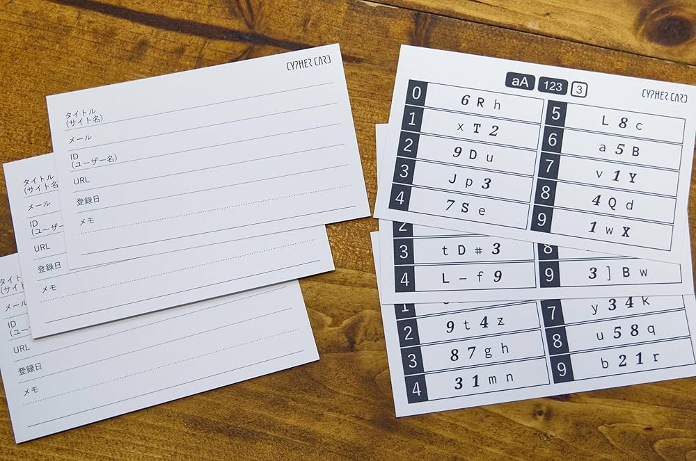 パスワード管理①＜全５色＞☆A4サイズ 名刺サイズ10枚分 ゆさっこ