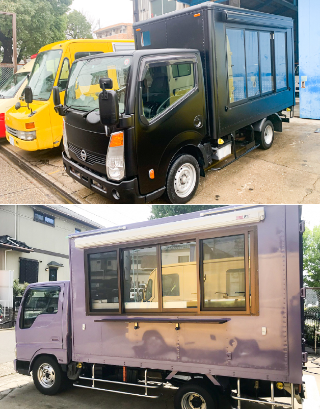 キッチンカー製作販売アランボックス - ハイエースをキッチンカーへ 改造を開始しました！約1ヶ月後 ⁈に、また1台、オシャレなキッチンカーが出来上ってくる予定です♫車内のレイアウトが重要ですが ハイルーフなので広々です！ 内装、外装ともに、こだわりの一品を作り