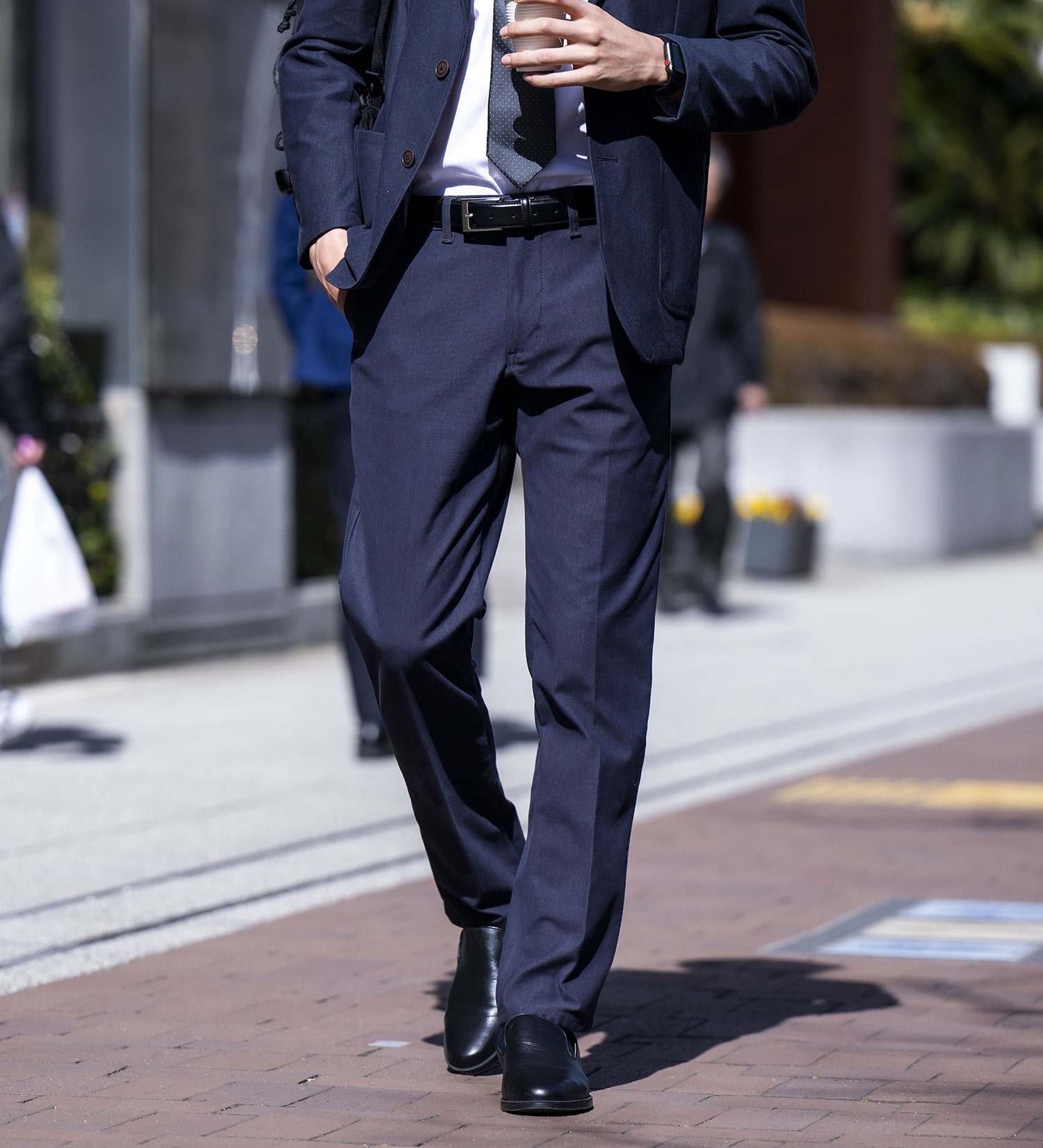 SALE デニスラ AIR スリムテーパード スラックス デニムパンツ ビジネスカジュアル 軽量 洗えるEDWINエドウイン