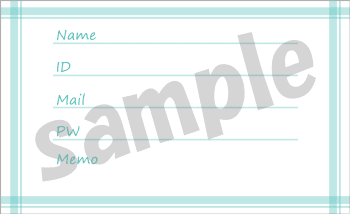 パスワード管理②＜全５色＞☆A4サイズ 名刺サイズ10枚分 ゆさっこ