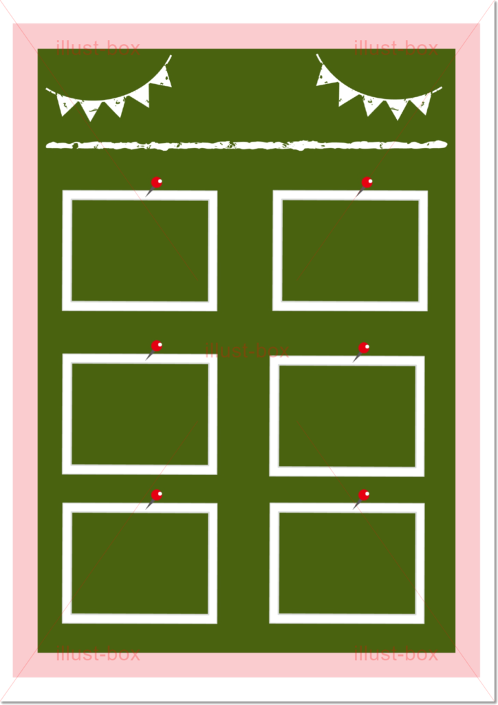 ExcelやWordに挿入し、文字の入力や写真などを組み合わせる事ができるかわいいフレーム素材・学校や会社の注意喚起や呼