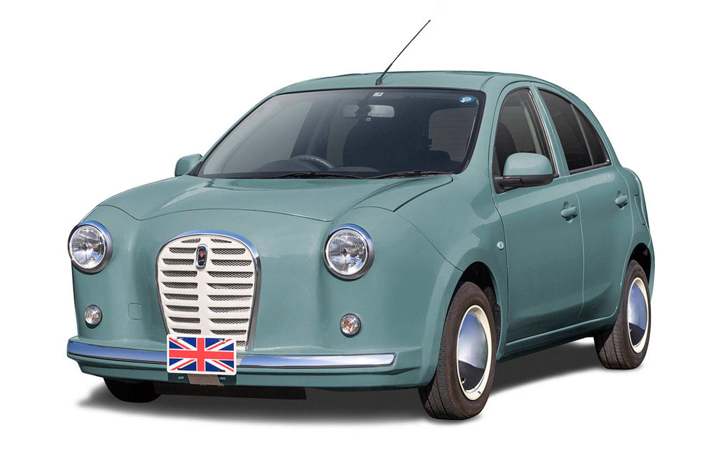 日産が超レトロな「新型コンパクトカー」展示!? 