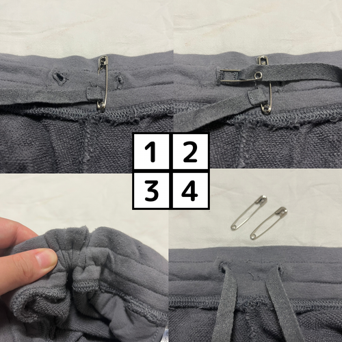 手術内容：裾にゴムを入れて調節して留めれるようにしてほしい