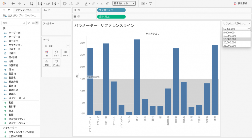 Tableau 34パラメータの作成と使用 – TechnoLife