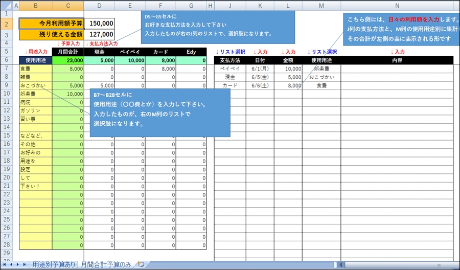 エクセル家計簿管理は簡単＆便利。初心者向けHowtoを徹底解説&あんふぁん