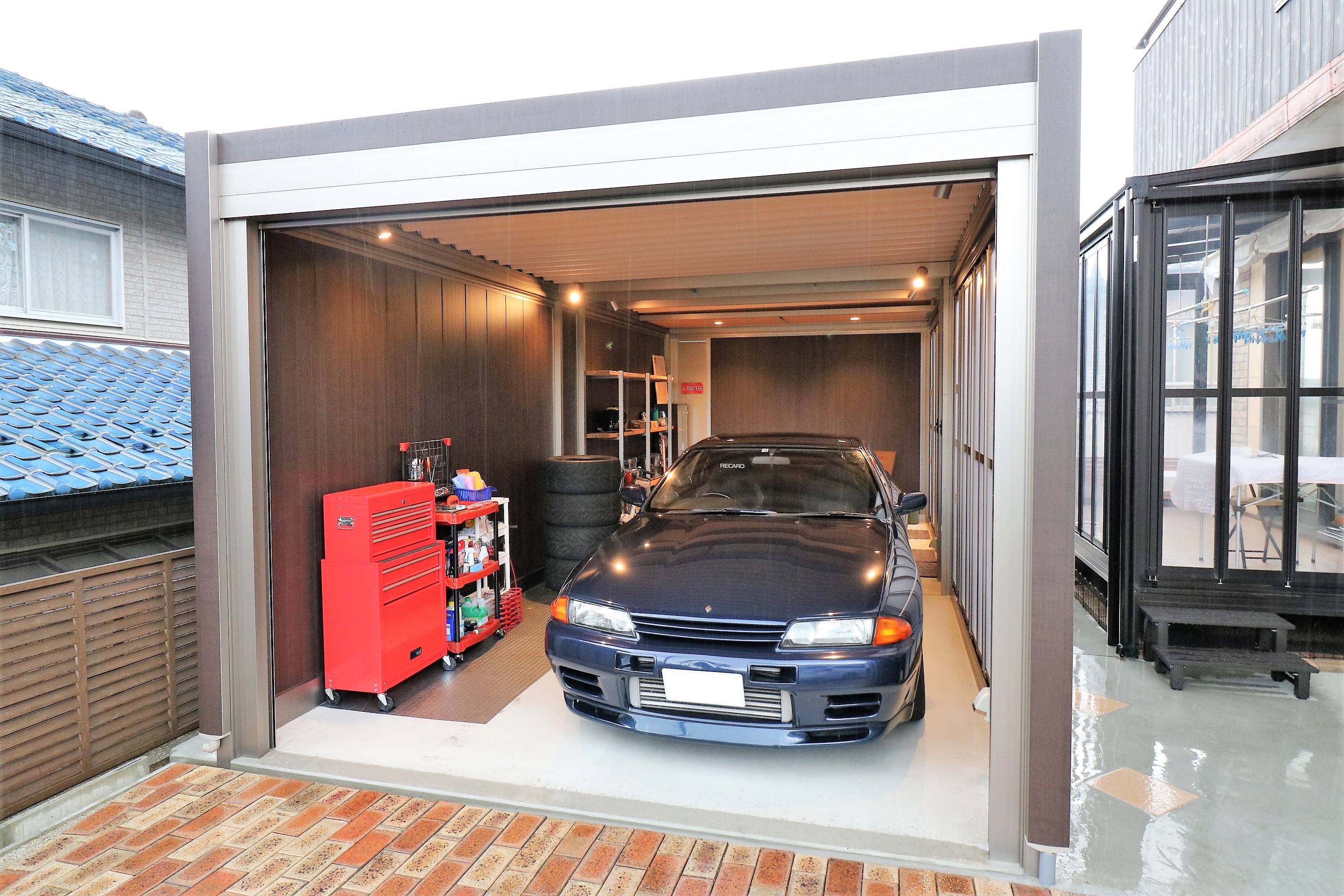 折半カーポート外構工事ガーテリア