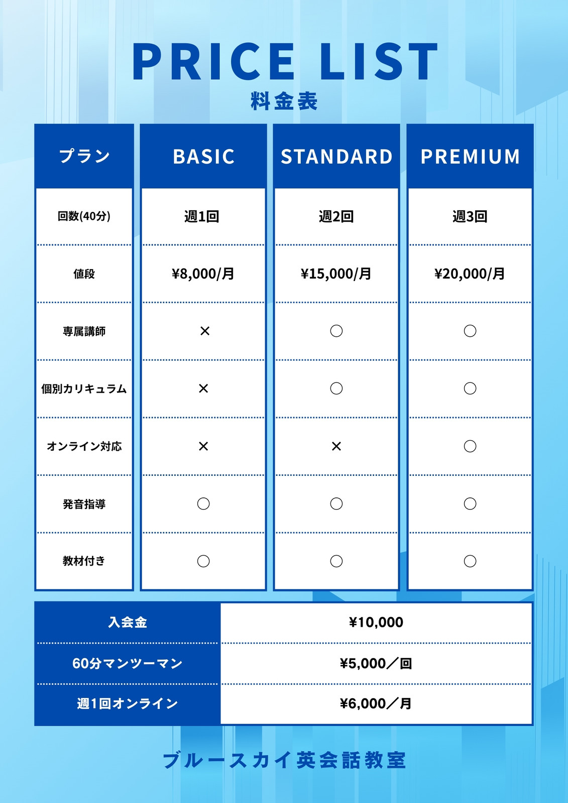 メニュー表料金表おしゃれパウチA4サイズMP4004