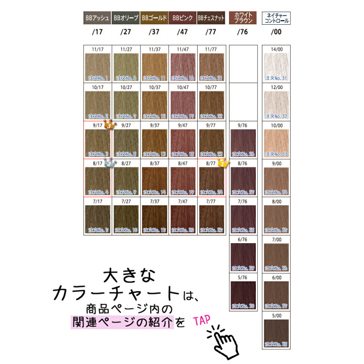 コレストン プラス カラーチャート ヘアカラー 白髪染め ウエラ