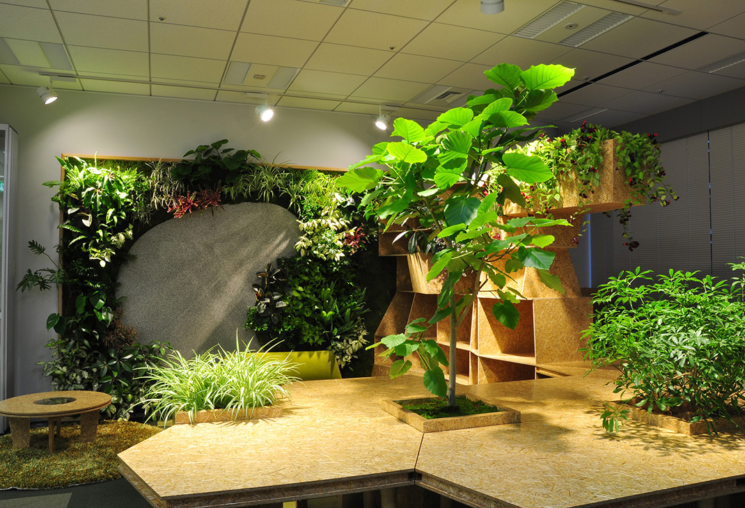 オフィス緑化オフィス空間ウチダシステムズ