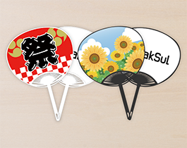 オリジナルうちわ 販促花子ノベルティ