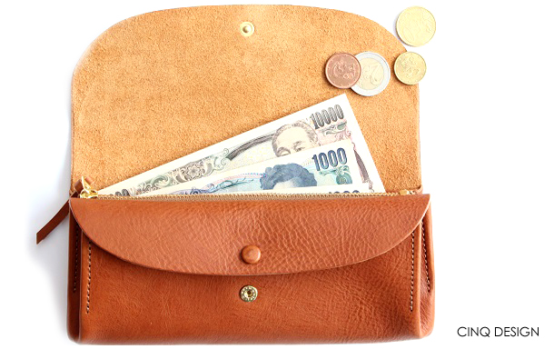 CINQ サンク長財布 キャメル送料無料