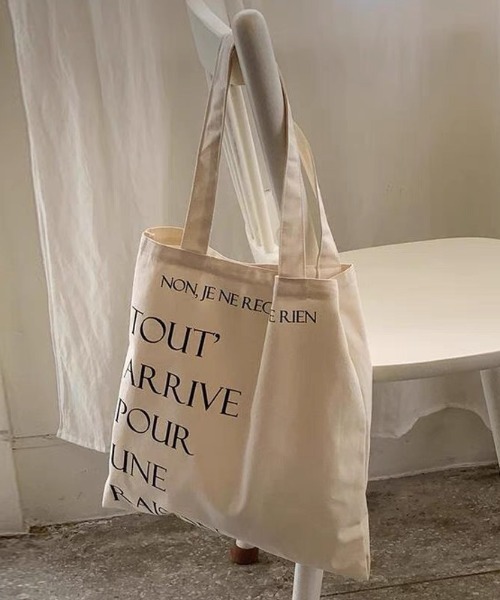 英字ロゴキャンバストートバッグ,トートバッグVitaFelice