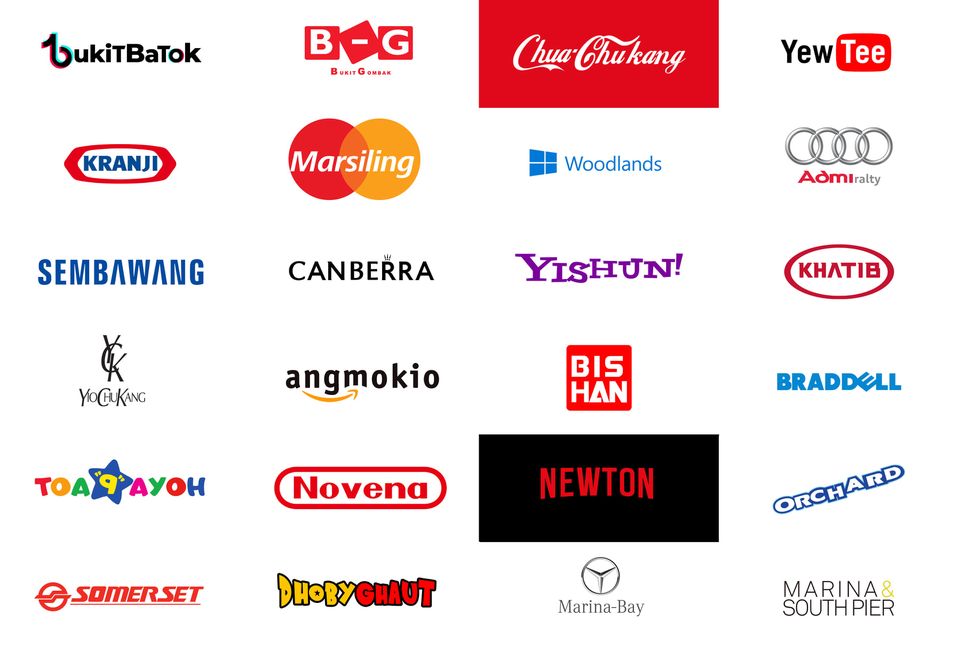 シンガポールのランドマーク的なモノラインロゴデザインPremiumベクトル素材