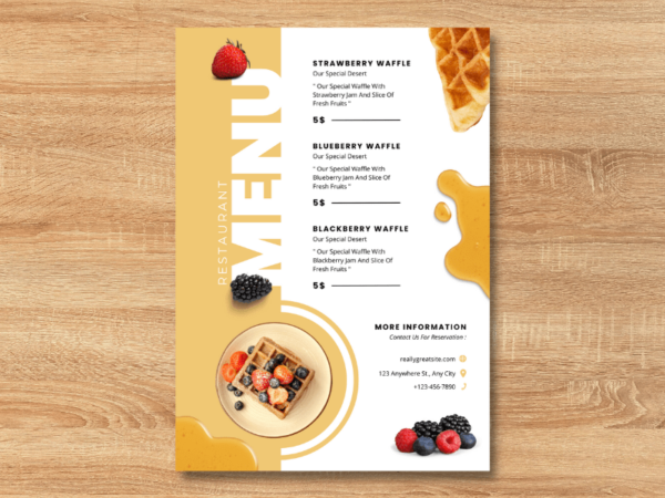 喫茶店・カフェ_メニュー表チラシ・フライヤーの無料デザインテンプレート - ネット印刷グラフィック