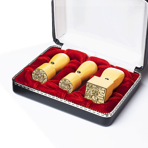 キャンペーン 法人印鑑 柘コンパクトセット 代表者印 丸天丸18mm ：銀行印 丸天丸16.5mm ：角印 角天丸21mm ：セットケース3本用※セットケース選択可はんこ・実印なら印鑑の匠ドットコム