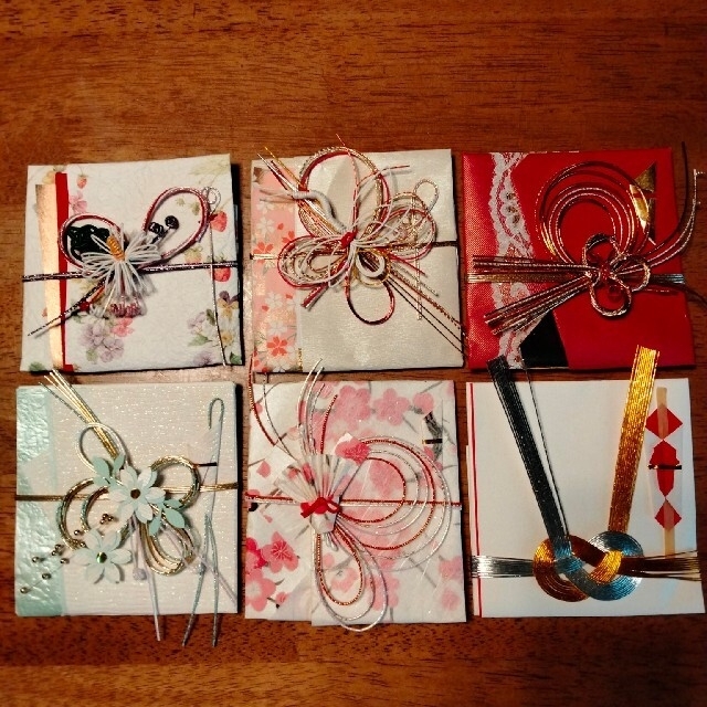 水引のご祝儀袋＆ポチ袋4枚セット カラー