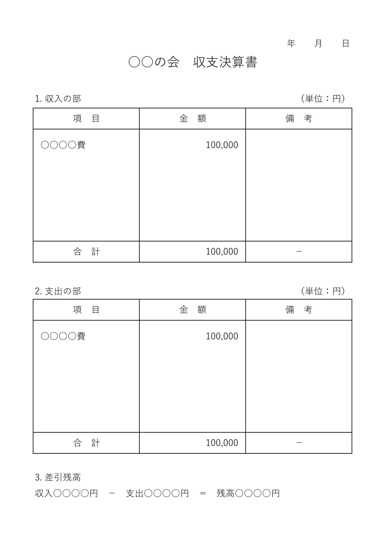無料でダウンロードできる収支報告書のテンプレート！エクセル形式あり！テンプレボール