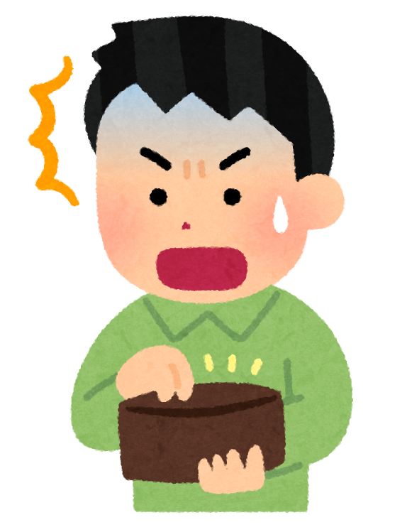 札束を数える男性のイラスト - いらすと本舗