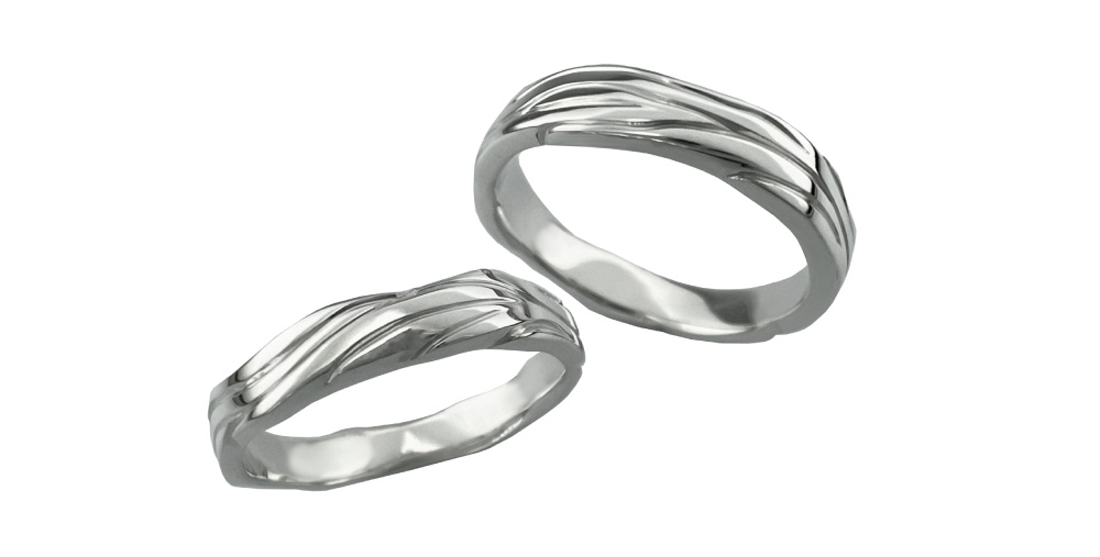 沖縄ミンサー模様入り結婚指輪 琉球杢目沖縄の結婚指輪・婚約指輪