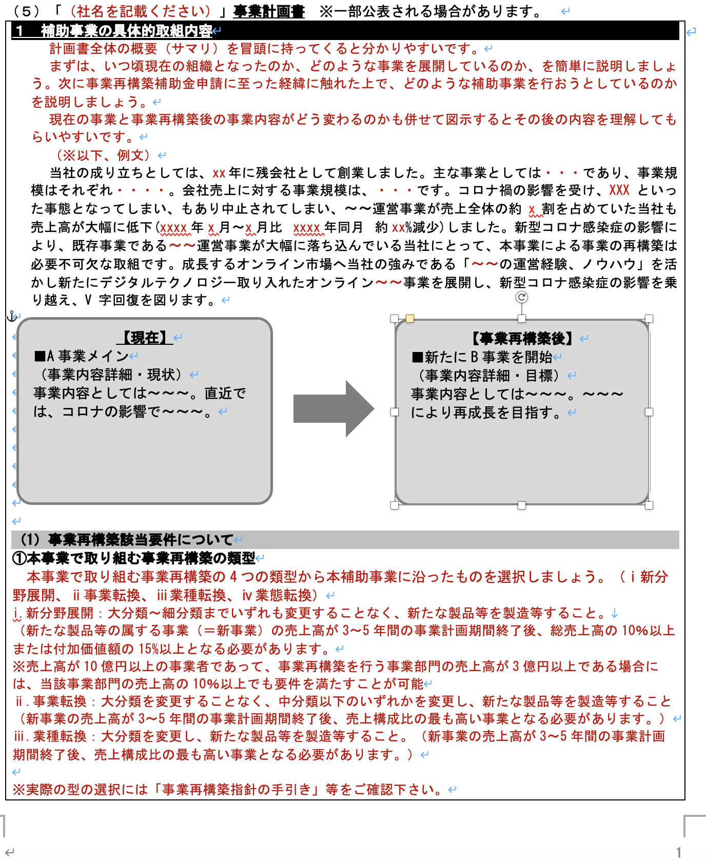 ものづくり補助金の事業計画書の記載内容が決定！クリエイトバリュ