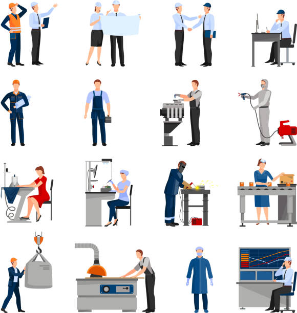 フリーイラスト案内する工場作業員の男性パブリックドメインQ：著作権フリー画像素材集