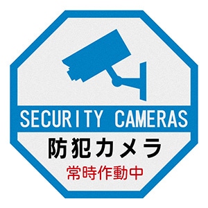 大型 防犯 警告 ステッカー 防犯カメラ２４時間録画作動中 英語 2枚セットあい屋